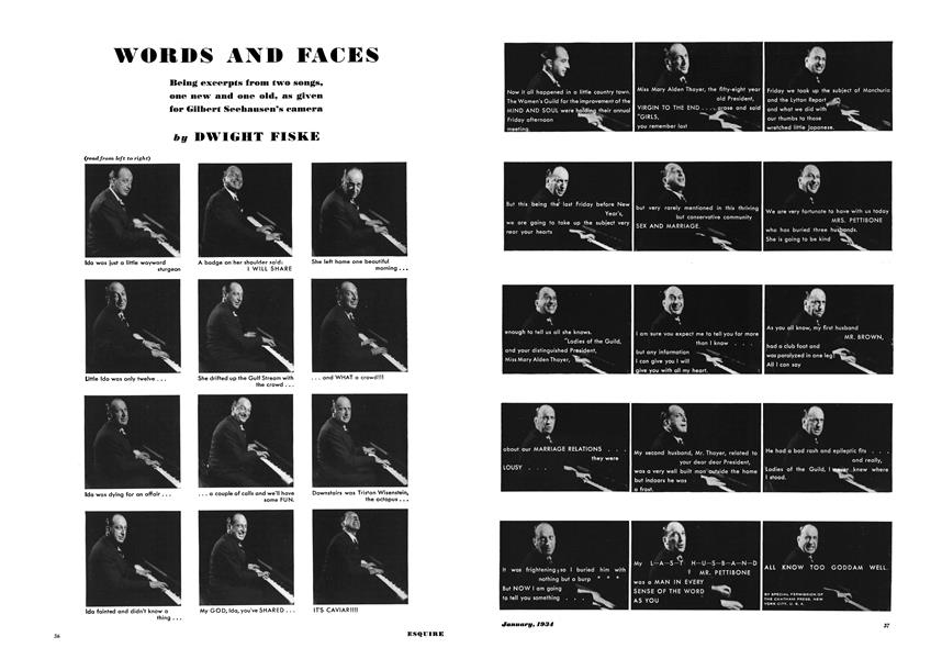 Words and Faces Esquire JANUARY 1934