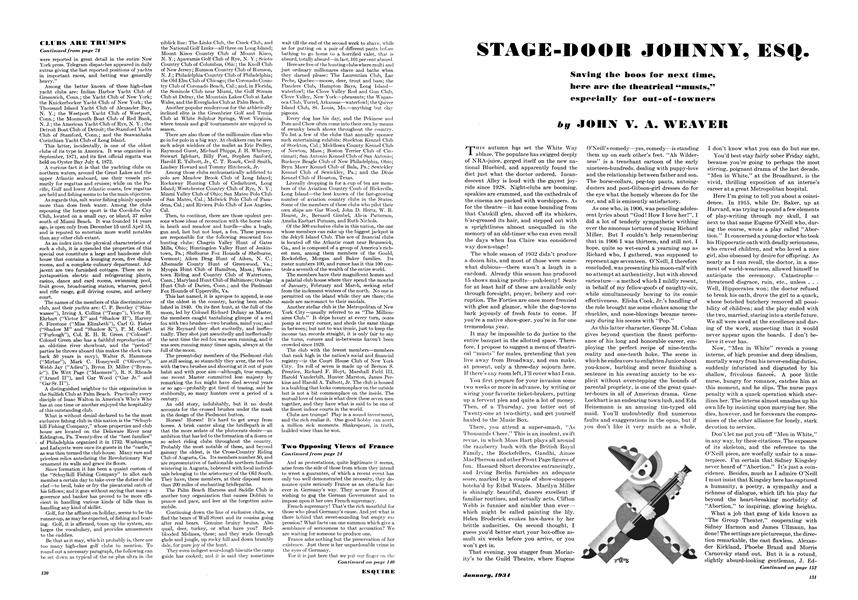 STAGEDOOR JOHNNY, ESQ. Esquire JANUARY 1934