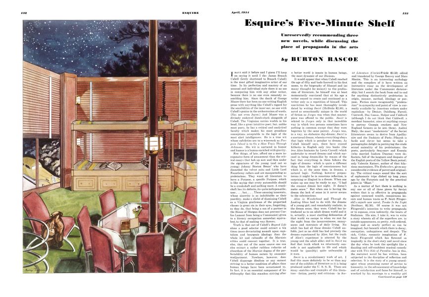 Esquire’s Five-minute Shelf