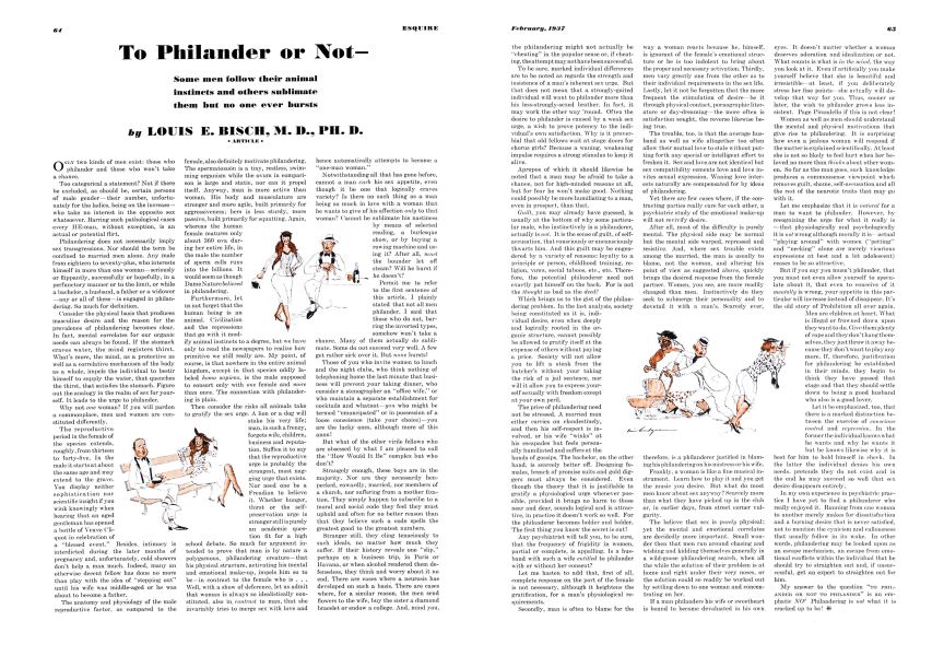 To Philander Or Not—
