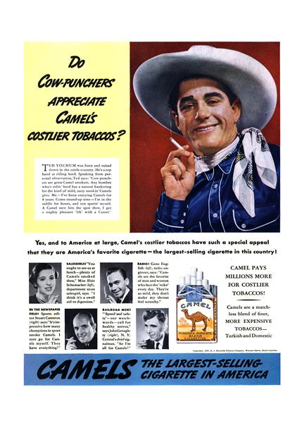 R. J. Reynolds Tobacco Company: Camels | Esquire | FEBRUARY 1938
