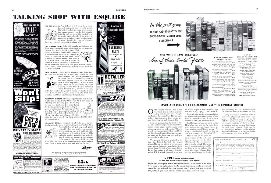 Book of the month club esquire september 1941