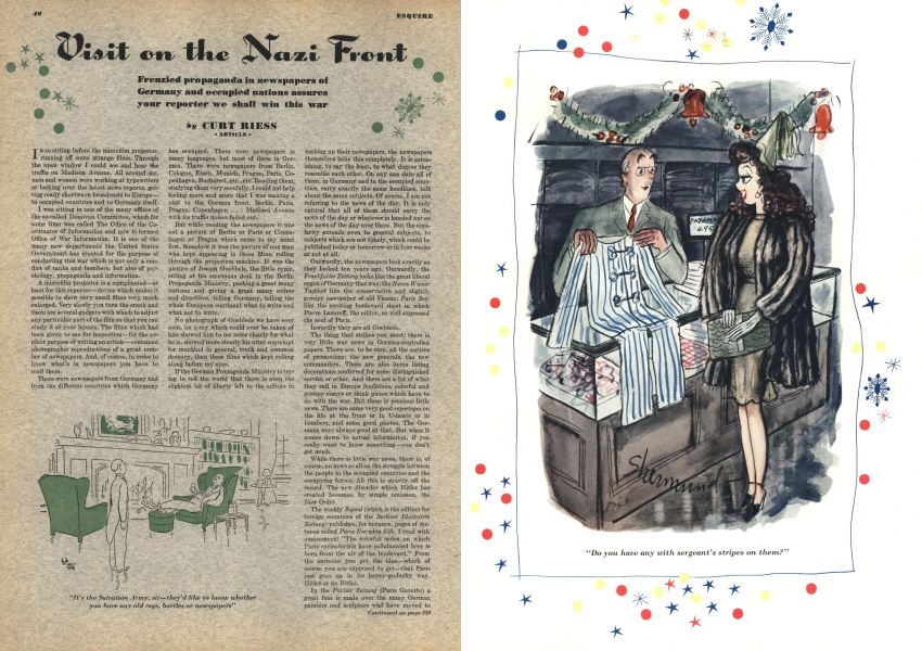 Visit On The Nazi Front Esquire December 1942
