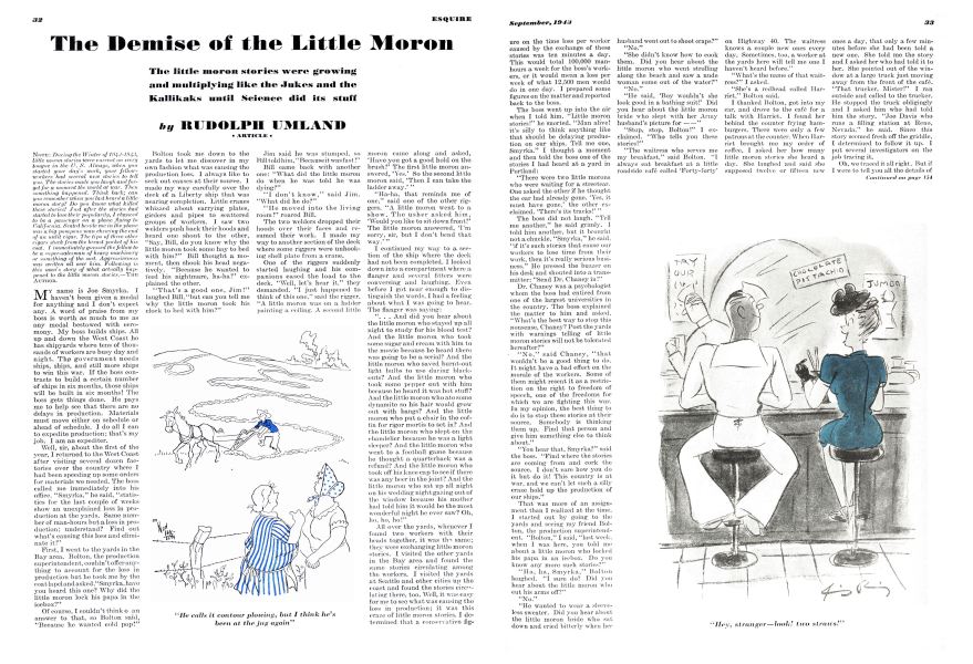 The Demise Of The Little Moron Esquire SEPTEMBER 1943 The Demise Of The Little Moron Esquire SEPTEMBER 1943