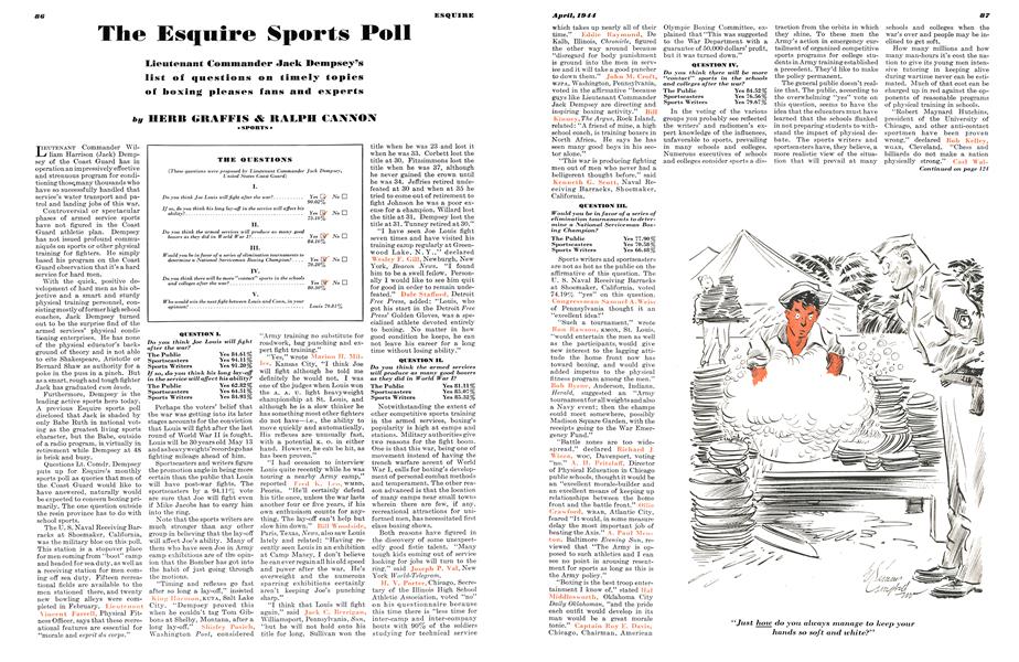 The Esquire Sports Poll Esquire April 1944