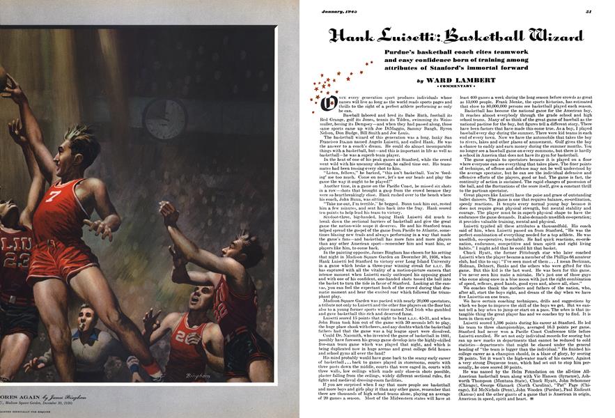 Hank Luisetti Basketball Wizard Esquire JANUARY, 1945