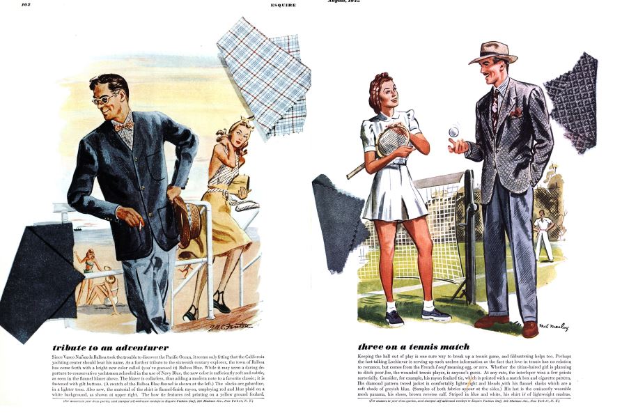 Three on a Tennis Match Esquire AUGUST 1945