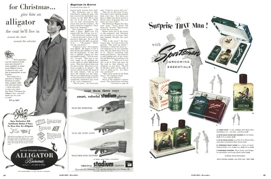 The Alligator Company Alligator Rainwear Esquire DECEMBER, 1950