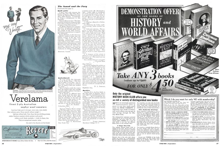 The history book club inc esquire september 1953