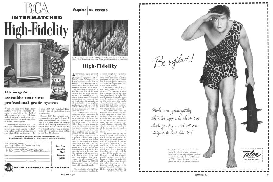 Highfidelity Esquire APRIL, 1954