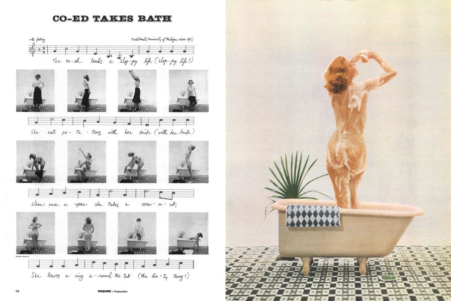 Co-ed Takes Bath