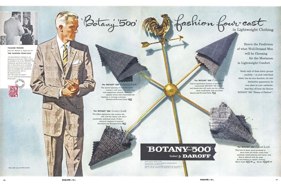 BOTANY MILLS. INC.: 'BOTANY' '500' | Esquire | MAY, 1957