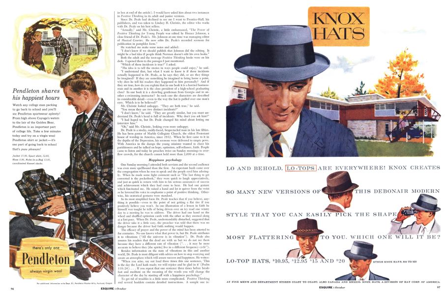 HAT CORP. KNOX HATS Esquire OCTOBER, 1957