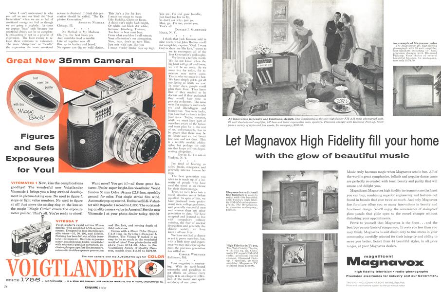 The Magnavox Company Esquire MAY 1958 The Magnavox Company Esquire MAY 1958
