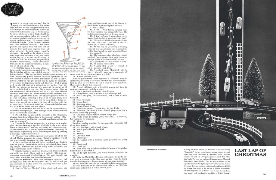 172 Ways to Make a Martini Esquire JANUARY, 1960