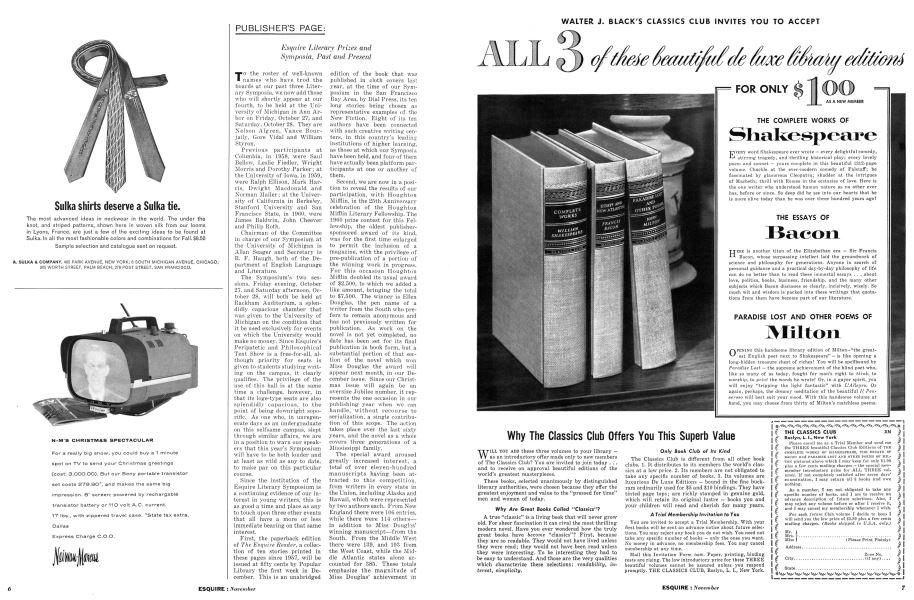 Esquire Literary Prizes and Symposia, Past and Present