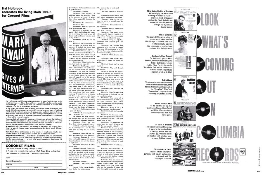 Advertisement Esquire FEBRUARY, 1962