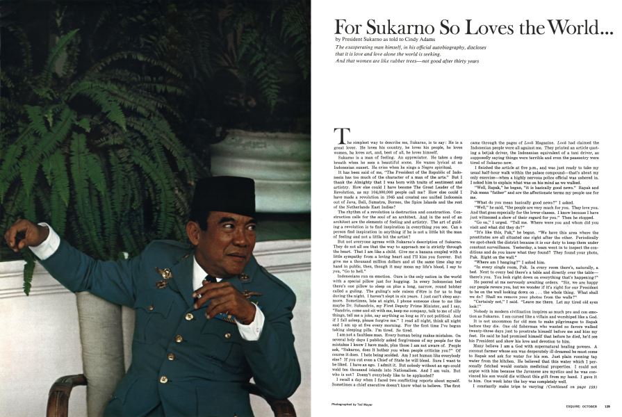 For Sukarno So Loves The World Esquire October 1965 - 