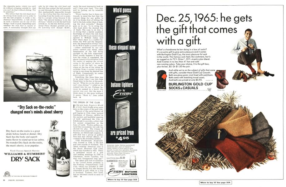 THE ORIGIN OF THE CLUB Esquire DECEMBER 1965