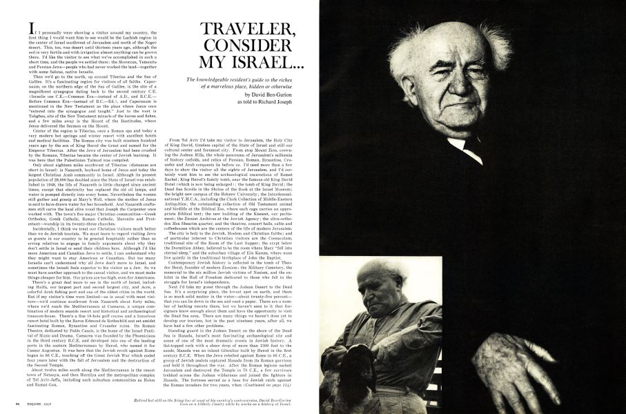 Traveler, Consider My Israel...