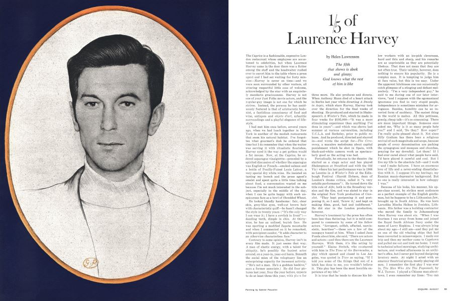 Of Laurence Harvey Esquire August 1968