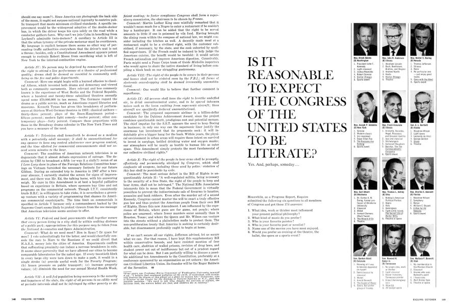 Is It Reasonable to Expect the Congress of the United States to Be Literate?