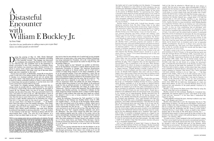 A Distasteful Encounter With William F Buckley Jr Esquire September 1969