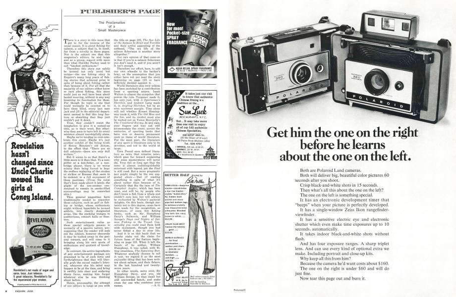 Advertisement: Polaroid Land Cameras Esquire JUNE 1970 Advertisement: Polaroid Land Cameras Esquire JUNE 1970
