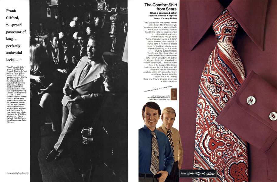 Frank Gifford, “...proud possessor of long... perfectly ambrosial locks..."