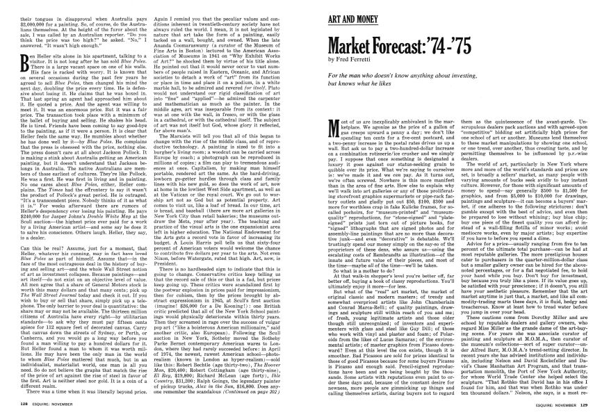 Market Forecast: '74-'75