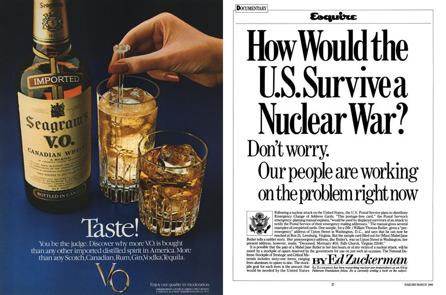 How Would the U.S. Survive a Nuclear War? | Esquire | MARCH 1982