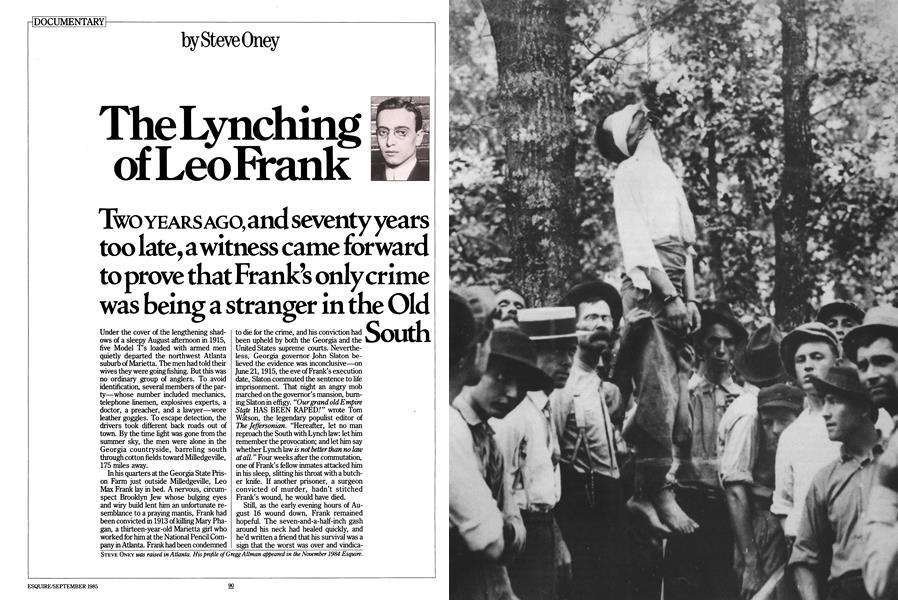 The Lynching of Leo Frank | Esquire | SEPTEMBER 1985