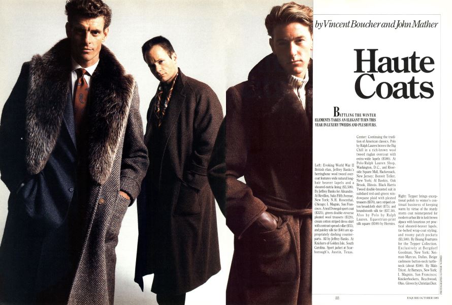 Haute Coats | Esquire | OCTOBER 1985