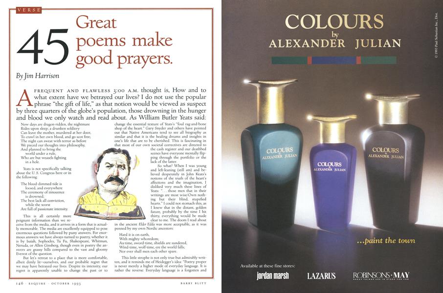 No. 45: Great poems make good prayers.
