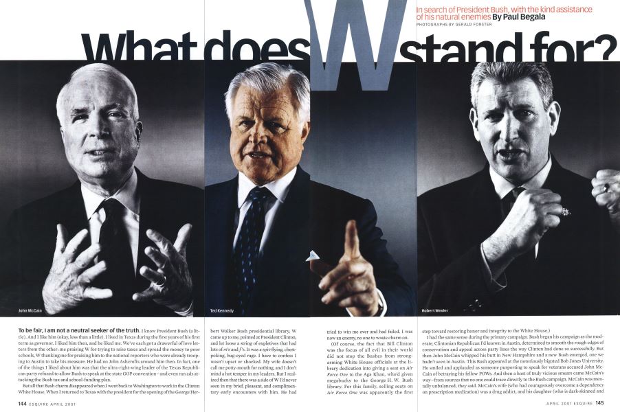 What Does W Stand For? | Esquire | APRIL 2001