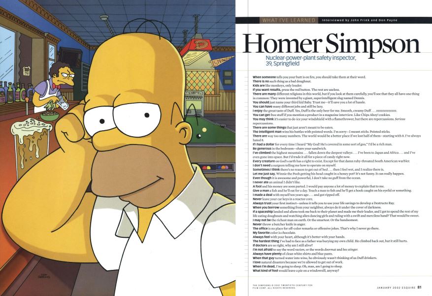 Homer Simpson | Esquire | JANUARY 2002