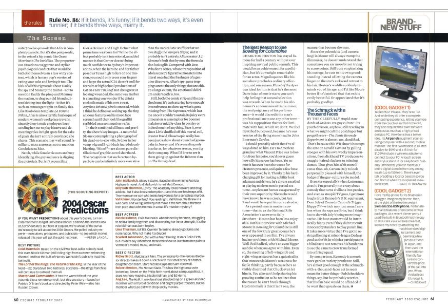 2004 Oscar Predictions | Esquire | FEBRUARY 2003