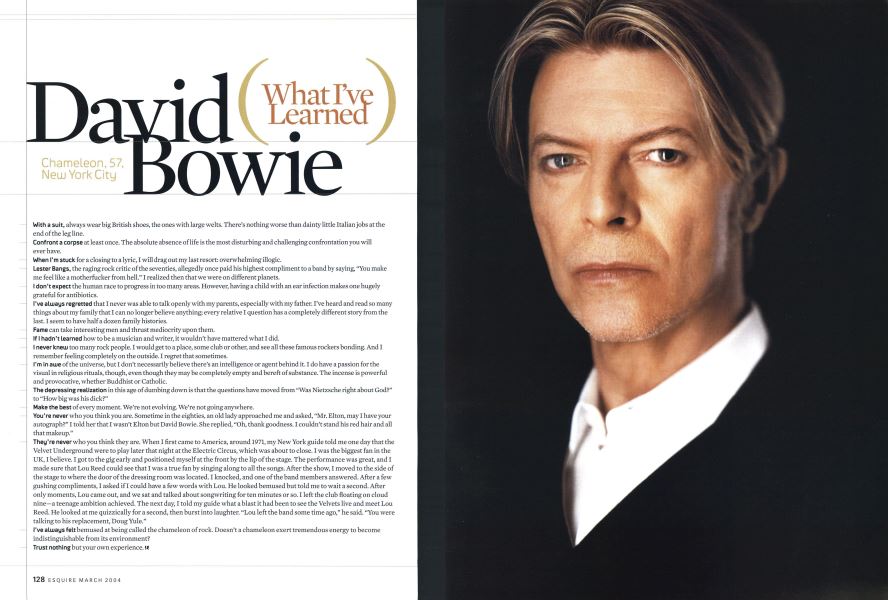 David Bowie: What I've Learned