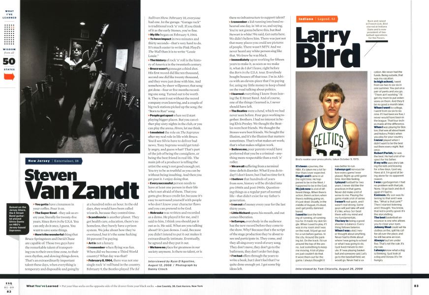 Larry Bird Esquire January 2009