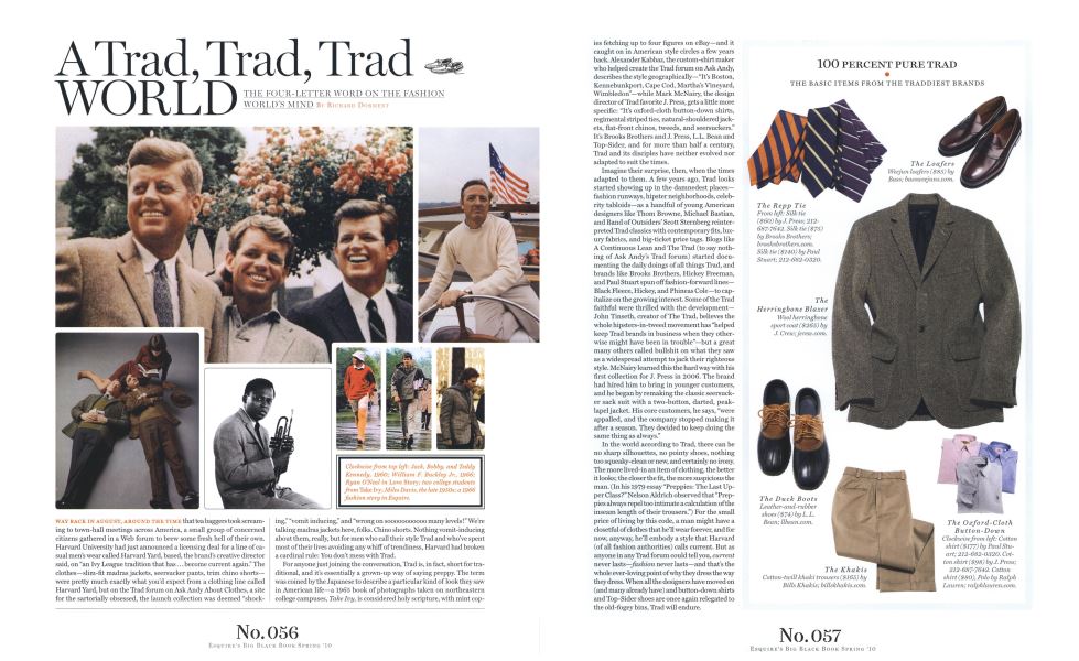 A Trad, Trad, Trad World | Esquire | SPRING 2010