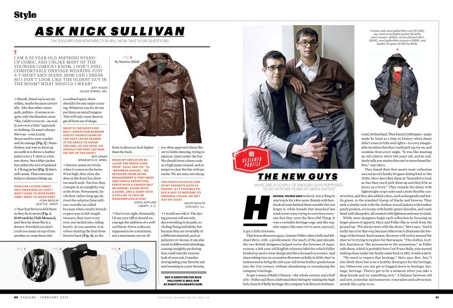 Ask Nick Sullivan | Esquire | FEBRUARY 2012