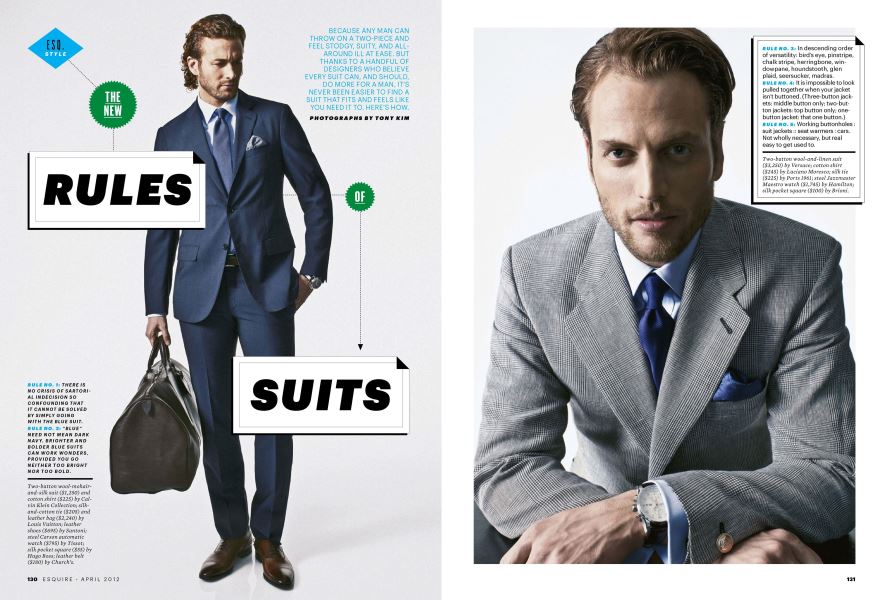 The New Rules of Suits | Esquire | APRIL 2012