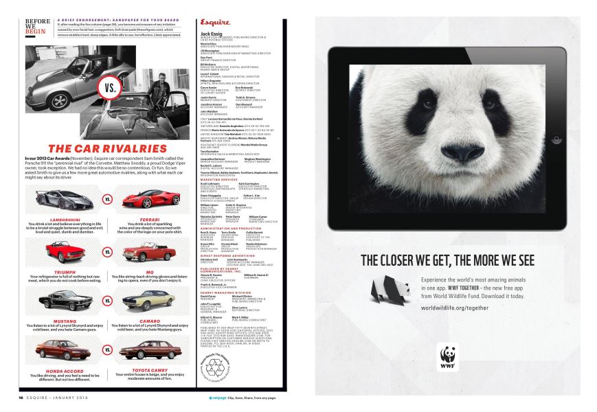 The Car Rivalries | Esquire | JANUARY 2014