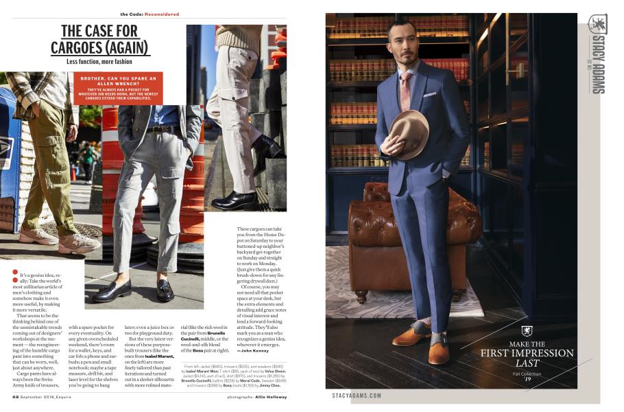 THE CASE FOR CARGOES (AGAIN) | Esquire | SEPTEMBER ’19